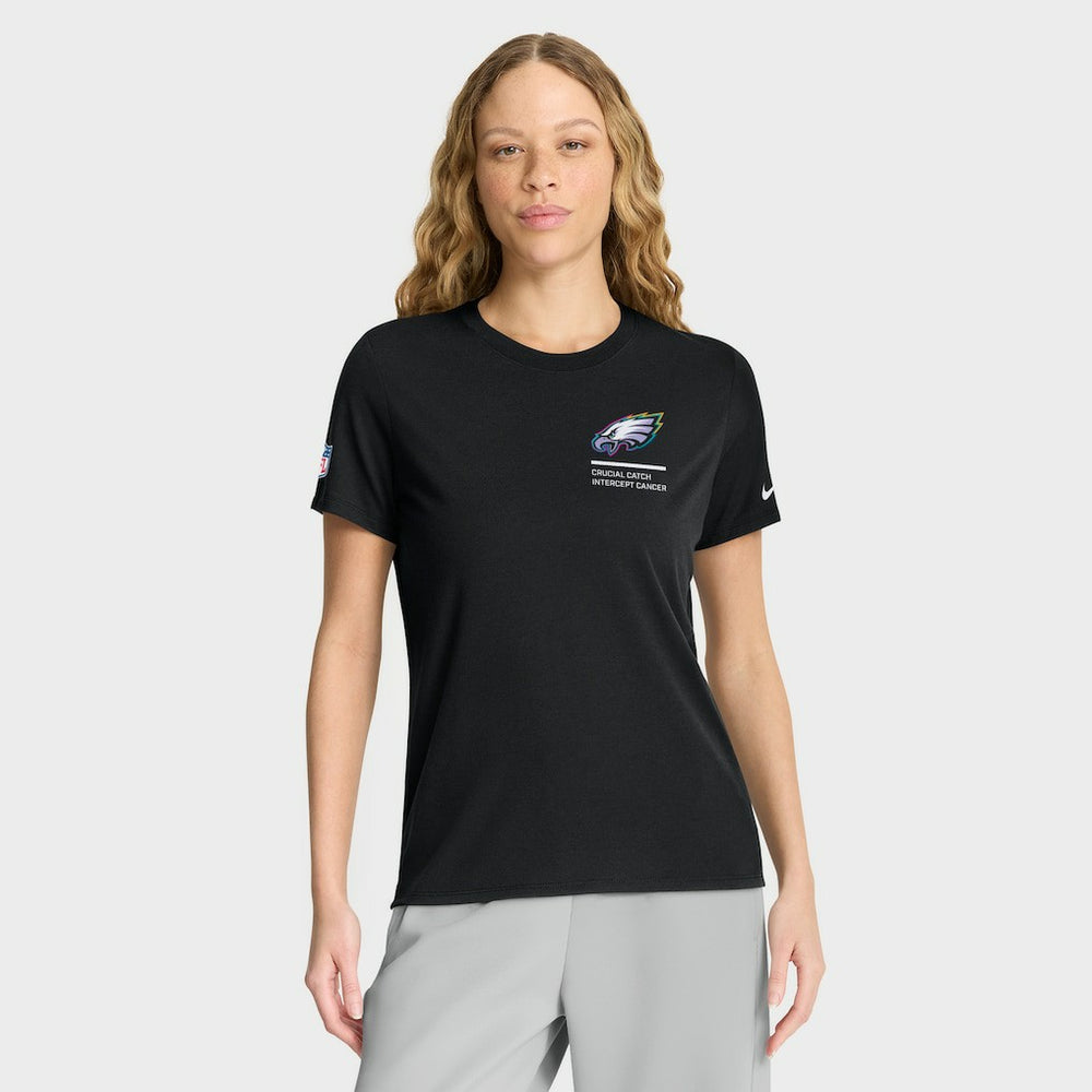 Philadelphia Eagles Women's 2025 NFL Crucial Catch Tri-Blend Dri-FIT T-Shirt - Black sale