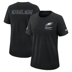 Philadelphia Eagles Women's 2025 NFL Crucial Catch Tri-Blend Dri-FIT T-Shirt - Black sale
