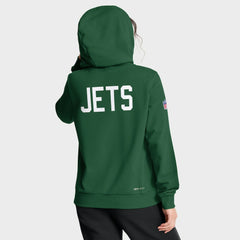New York Jets Women's Throwback Sideline Standard Issue Dri-FIT Hoodie - Kelly Green for sale