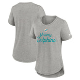 Miami Dolphins Women's Script Tri-Blend T-Shirt - Gray discount