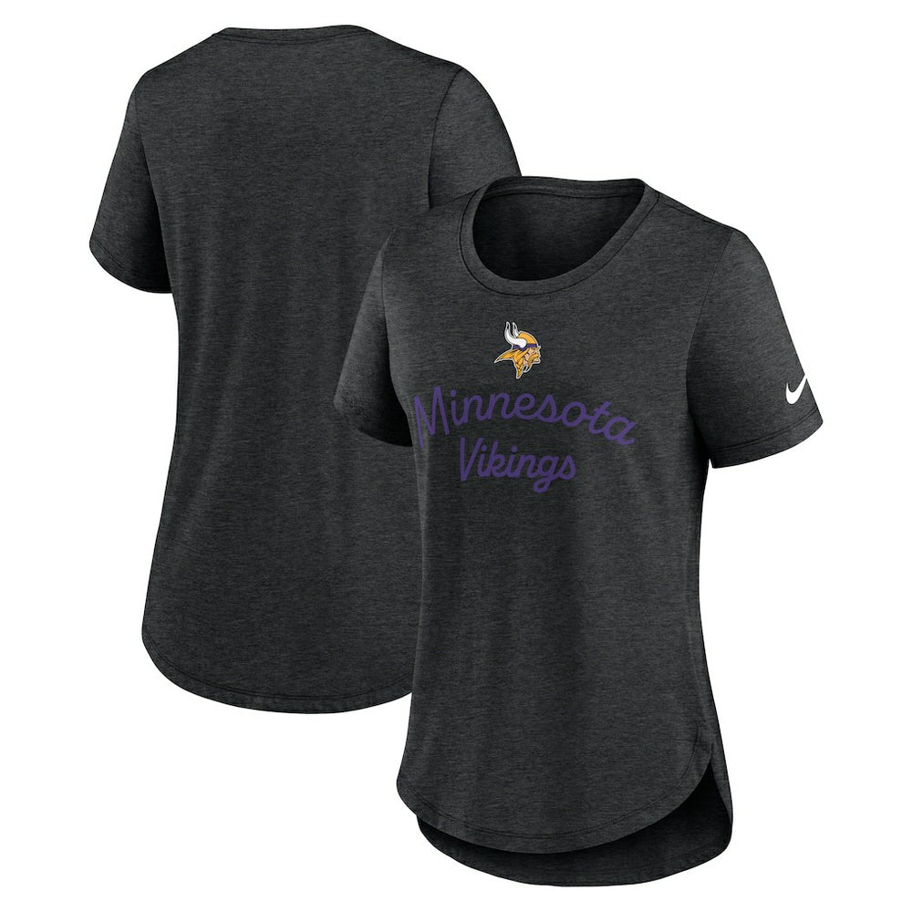 Minnesota Vikings Women's Script Tri-Blend T-Shirt - Black cheap
