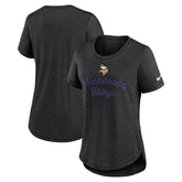 Minnesota Vikings Women's Script Tri-Blend T-Shirt - Black cheap