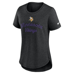 Minnesota Vikings Women's Script Tri-Blend T-Shirt - Black cheap