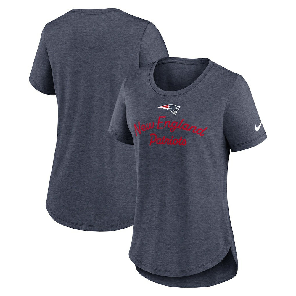 New England Patriots Women's Script Tri-Blend T-Shirt - Navy sale