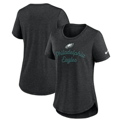 Philadelphia Eagles Women's Script Tri-Blend T-Shirt - Black outlet