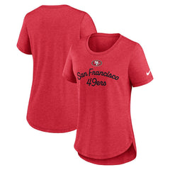 San Francisco 49ers Women's Script Tri-Blend T-Shirt - Scarlet discount
