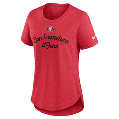 San Francisco 49ers Women's Script Tri-Blend T-Shirt - Scarlet discount