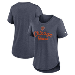 Chicago Bears Women's Script Tri-Blend T-Shirt - Navy on sale
