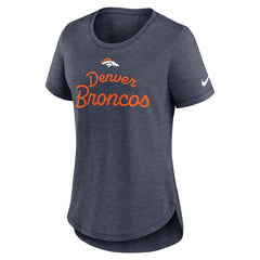 Denver Broncos Women's Script Tri-Blend T-Shirt - Navy online
