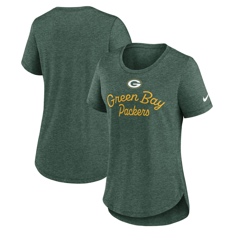 Green Bay Packers Women's Script Tri-Blend T-Shirt - Green online