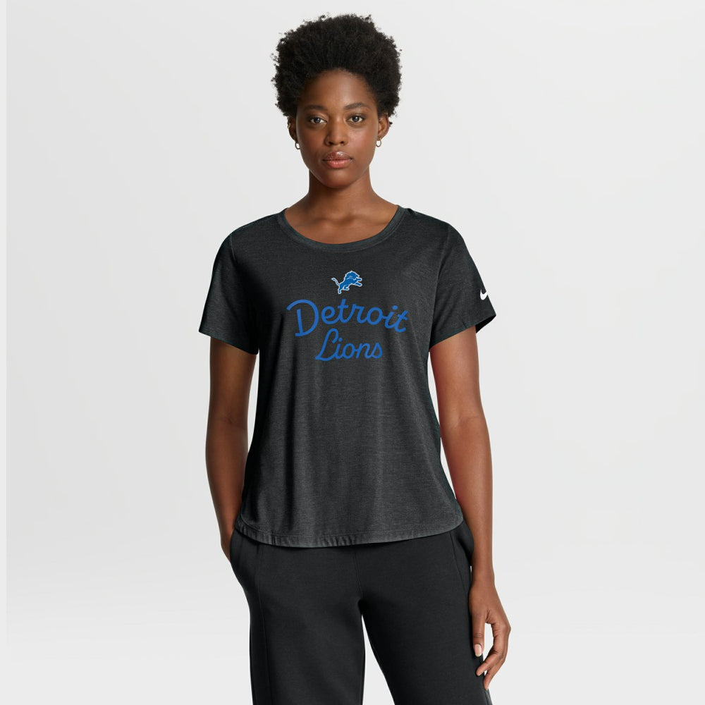 Detroit Lions Women's Script Tri-Blend T-Shirt - Black on sale