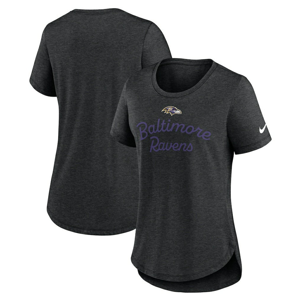 Baltimore Ravens Women's Script Tri-Blend T-Shirt - Black outlet