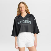 Las Vegas Raiders Women's Primetime Cropped Mesh Dri-FIT Fashion Jersey - Black for sale