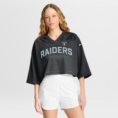 Las Vegas Raiders Women's Primetime Cropped Mesh Dri-FIT Fashion Jersey - Black for sale