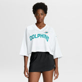 Miami Dolphins Women's Primetime Cropped Mesh Dri-FIT Fashion Jersey - White online