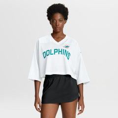 Miami Dolphins Women's Primetime Cropped Mesh Dri-FIT Fashion Jersey - White online