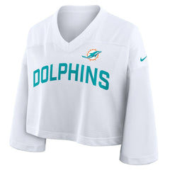 Miami Dolphins Women's Primetime Cropped Mesh Dri-FIT Fashion Jersey - White online