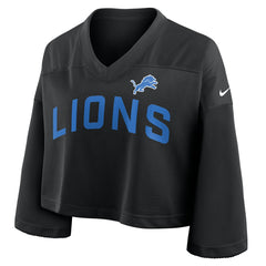 Detroit Lions Women's Primetime Cropped Mesh Dri-FIT Fashion Jersey - Black online