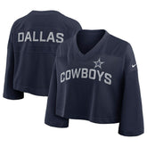 Dallas Cowboys Women's Primetime Cropped Mesh Dri-FIT Fashion Jersey - Navy for sale