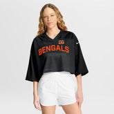 Cincinnati Bengals Women's Primetime Cropped Mesh Dri-FIT Fashion Jersey - Black on sale