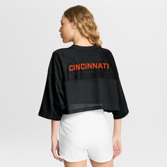 Cincinnati Bengals Women's Primetime Cropped Mesh Dri-FIT Fashion Jersey - Black on sale