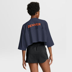 Denver Broncos Women's Primetime Cropped Mesh Dri-FIT Fashion Jersey - Navy cheap