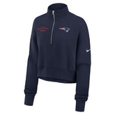 New England Patriots Women's Primetime Phoenix Half-Zip Sweatshirt - Navy sale