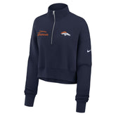 Denver Broncos Women's Primetime Phoenix Half-Zip Sweatshirt - Navy for sale