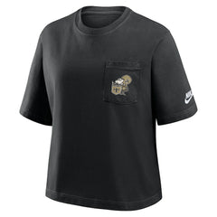 New Orleans Saints Women's Rewind Pocket Boxy T-Shirt - Black sale