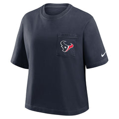 Houston Texans Women's Rewind Pocket Boxy T-Shirt - Navy online