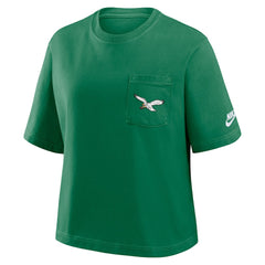 Philadelphia Eagles Women's Rewind Pocket Boxy T-Shirt - Kelly Green discount