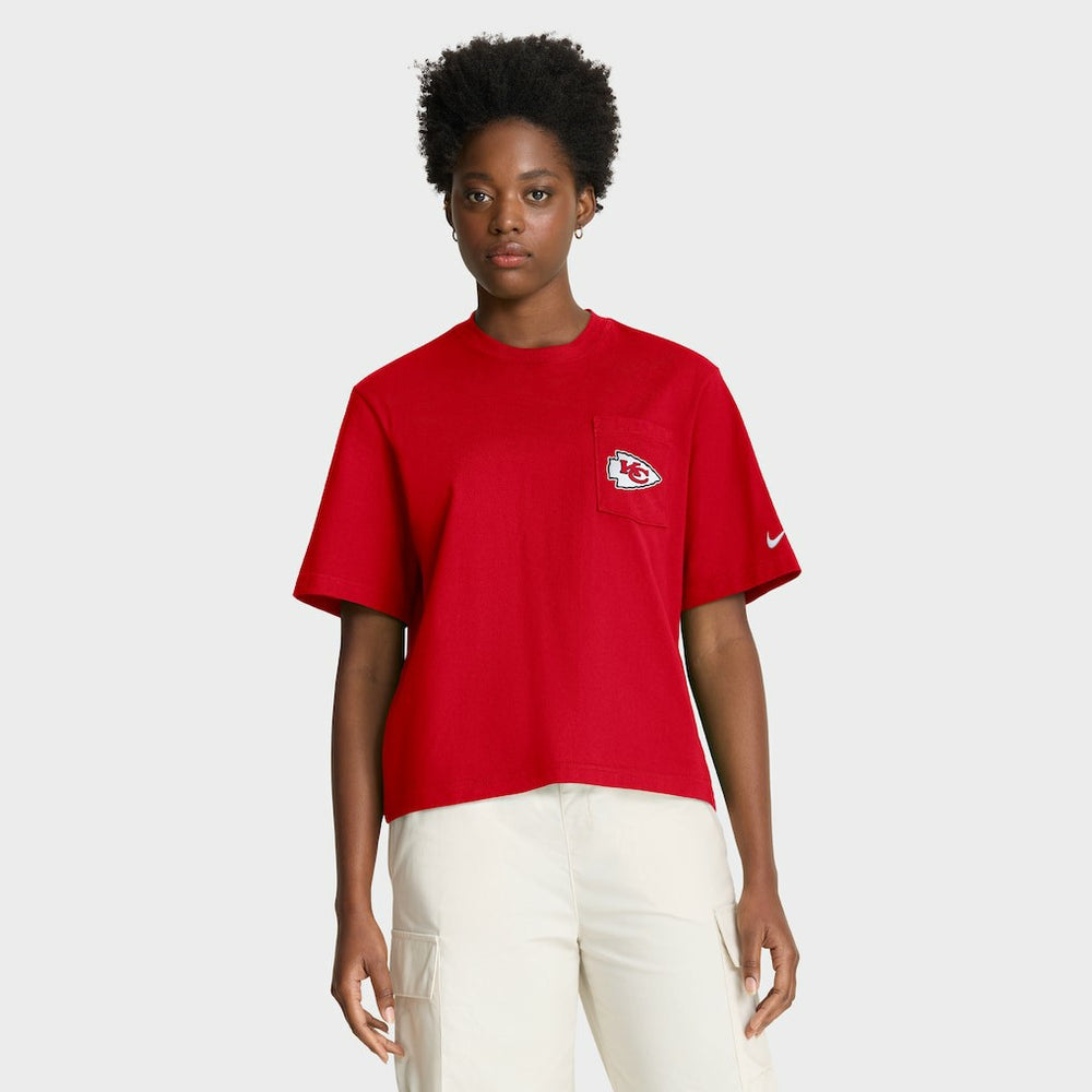 Kansas City Chiefs Women's Rewind Pocket Boxy T-Shirt - Red discount