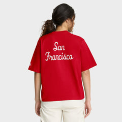 San Francisco 49ers Women's Rewind Pocket Boxy T-Shirt - Scarlet online