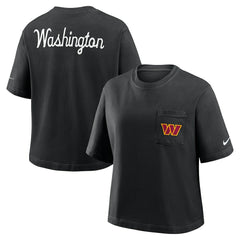Washington Commanders Women's Rewind Pocket Boxy T-Shirt - Black online