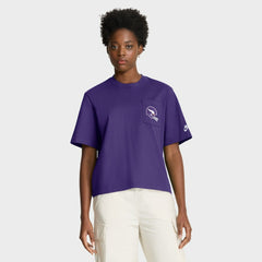 Minnesota Vikings Women's Rewind Pocket Boxy T-Shirt - Purple for sale
