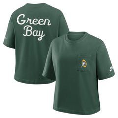 Green Bay Packers Women's Rewind Pocket Boxy T-Shirt - Green sale