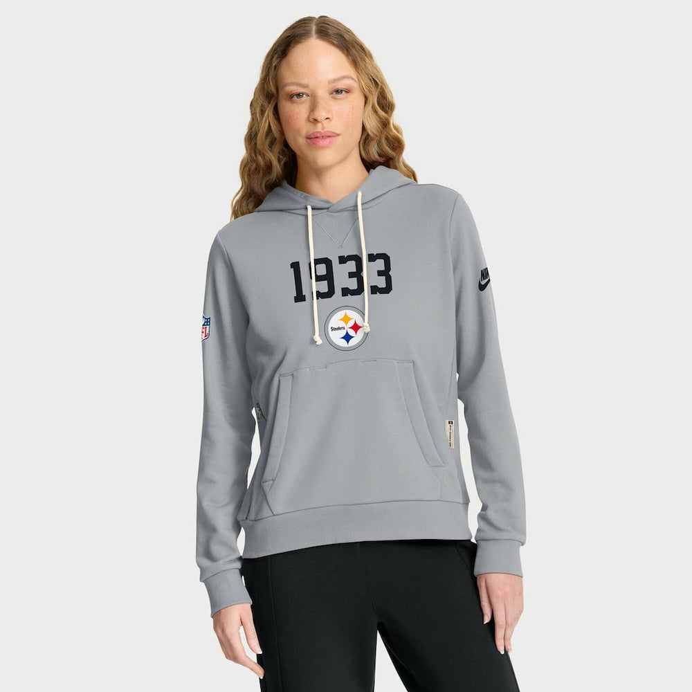Pittsburgh Steelers Women's 1933 Sideline Standard Issue Dri-FIT Hoodie - Gray on sale