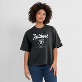 Las Vegas Raiders Women's Essential Script Relaxed Boxy T-Shirt - Black discount