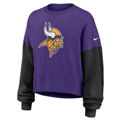 Minnesota Vikings Women's Oversized Color-Block Pullover Sweatshirt - Purple discount