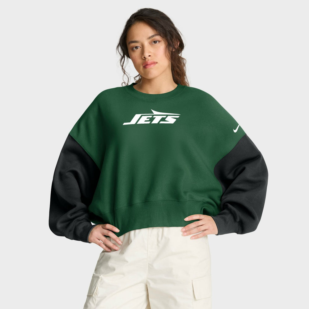 New York Jets Women's Oversized Color-Block Pullover Sweatshirt - Green online