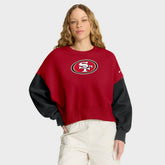 San Francisco 49ers Women's Oversized Color-Block Pullover Sweatshirt - Scarlet cheap
