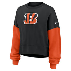 Cincinnati Bengals Women's Oversized Color-Block Pullover Sweatshirt - Black on sale