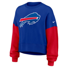 Buffalo Bills Women's Oversized Color-Block Pullover Sweatshirt - Royal on sale