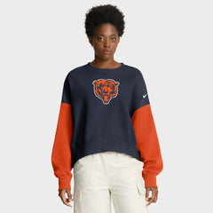 Chicago Bears Women's Oversized Color-Block Pullover Sweatshirt - Navy cheap