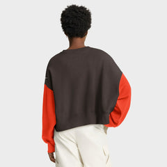 Cleveland Browns Women's Oversized Color-Block Pullover Sweatshirt - Brown for sale