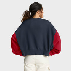 Houston Texans Women's Oversized Color-Block Pullover Sweatshirt - Navy outlet