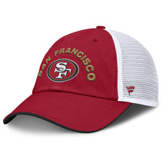 San Francisco 49ers Reverse Trucker Adjustable Hat - Scarlet/White discount