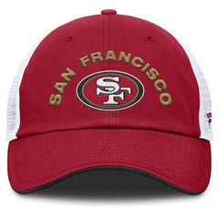 San Francisco 49ers Reverse Trucker Adjustable Hat - Scarlet/White discount