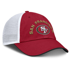 San Francisco 49ers Reverse Trucker Adjustable Hat - Scarlet/White discount