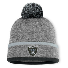 Las Vegas Raiders Motion Cuffed Knit Hat with Pom - Heather Gray sale